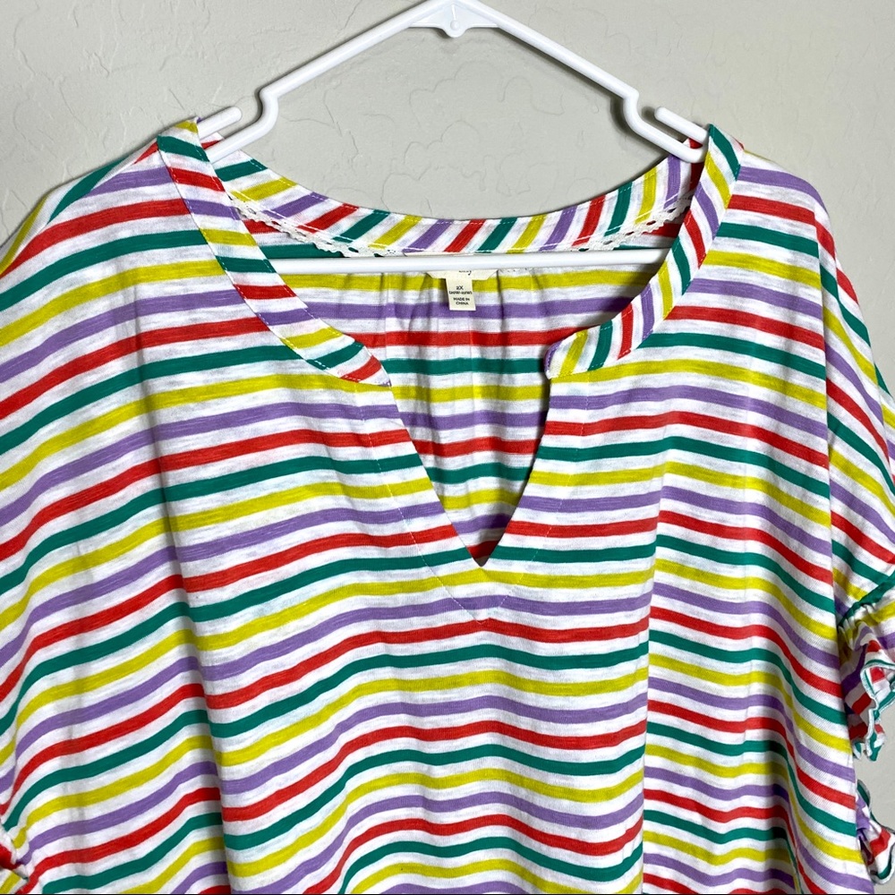 NWT Terra & Sky Size 2X Striped Top - Picture 3 of 8